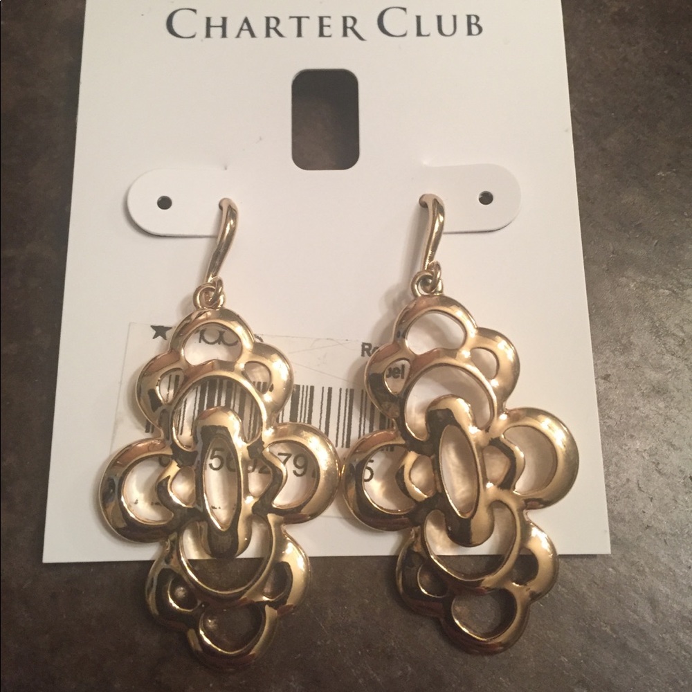 Charter Club Macy’s gold tone arabesque earrings.